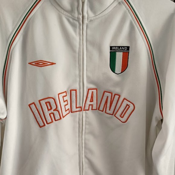 S⚽Umbro Ireland Soccer Football Full-Zip Track Jacket White - Picture 5 of 9